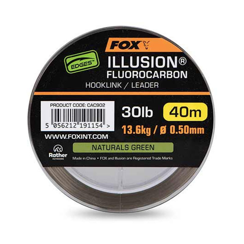 Fox Edges Illusion Fluorocarbon Hooklink/Leader Material 40m